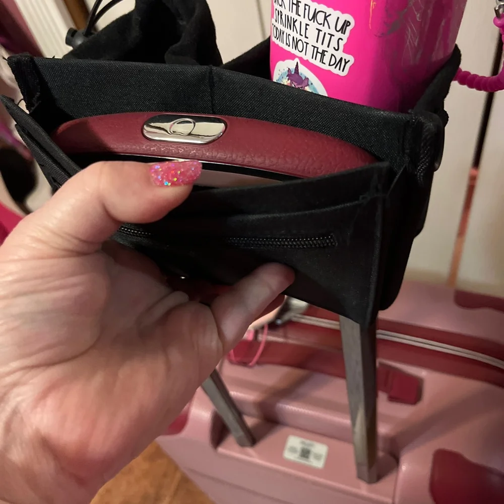 Travel Luggage Handle Organizer Black Cup Holder Zipper Pocket